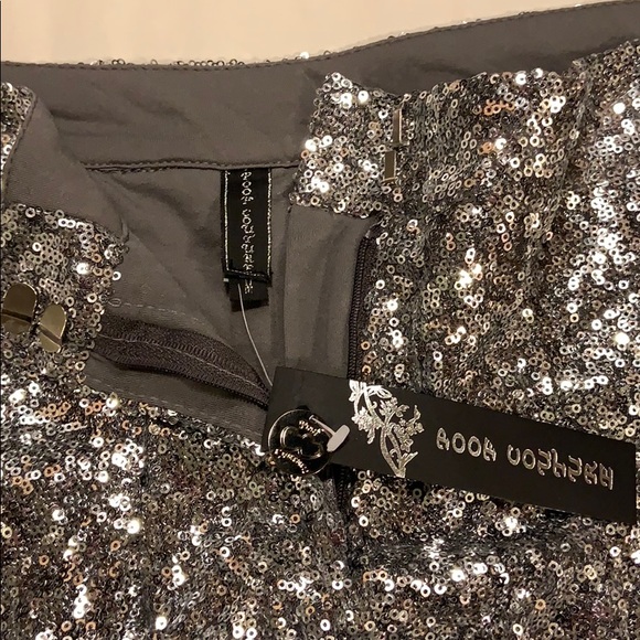 Jr Girls Silver Sequined Shorts - Picture 3 of 3